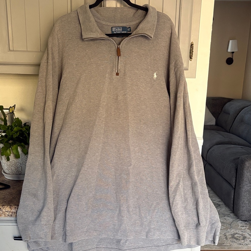 Polo by Ralph Lauren Men's Heather Gray Quarter-Zip Sweatshirt